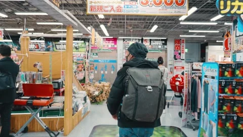 People shopping inside the Yodabashi Camera store in Akihabara in Tokyo, Japan Stock Footage 240628436