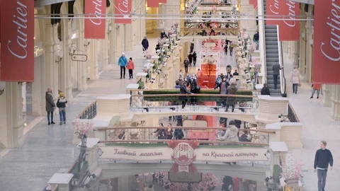 People in Shopping Mall Stock Footage 106512554