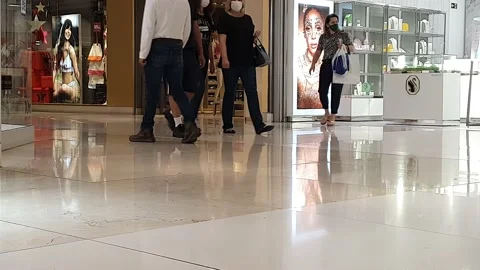 People at a shopping mall Stock Footage 167921386