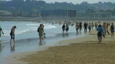 People at shore Stock Footage 8909268