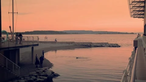 People on the shore Stock Footage 44721068