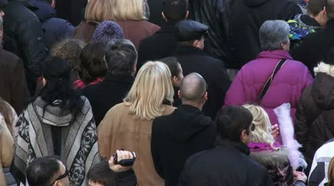 People, shot from behind, 2 clips Stock Footage 10800076