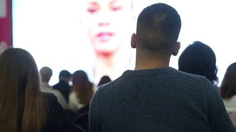 People in a show at the cinema Stock Footage 73267512