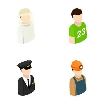 People showing different professions and occupation avatars Illustrazione stock