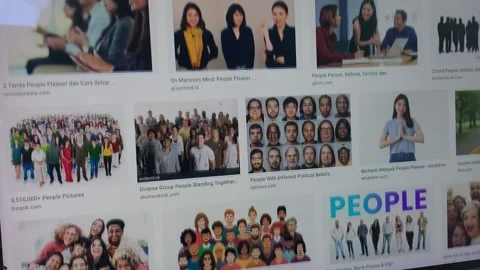 People showing on laptop screen google search image Stock Footage 210940596