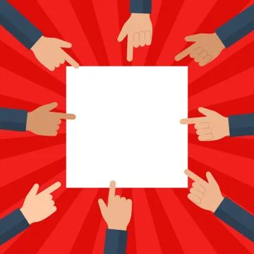 People shows to empty blank Stock Illustration