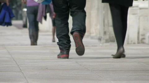 People on sidewalk 3 Video stock 741251