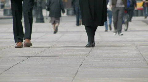 People on sidewalk 5 Video stock 741246