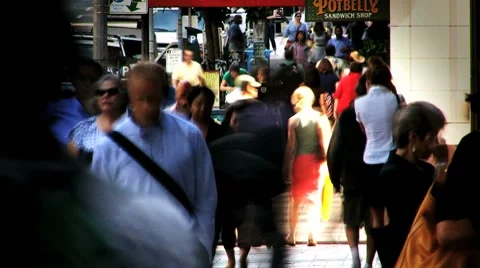 People on sidewalk Stock Footage 8633268