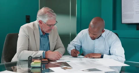 People, sign and document with handshake in office for welcome, B2B contract and Stock Footage 312410295