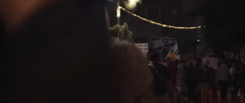People with signs protesting Stock Footage 152847334