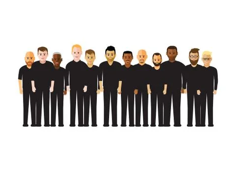 People silhouettes group Stock Illustration