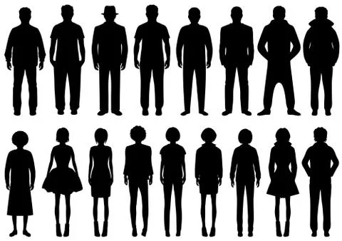 People silhouettes Stock Illustration