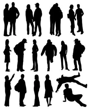 People silhouettes Stock Illustration