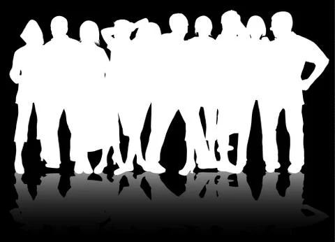 People silhouettes Stock Illustration