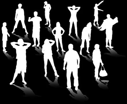People silhouettes Stock Illustration