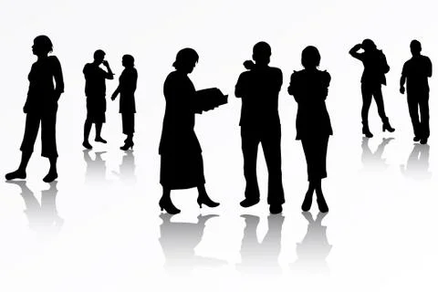 People silhouettes Stock Illustration