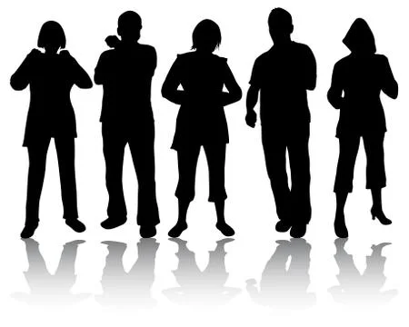 People silhouettes Illustrazione stock