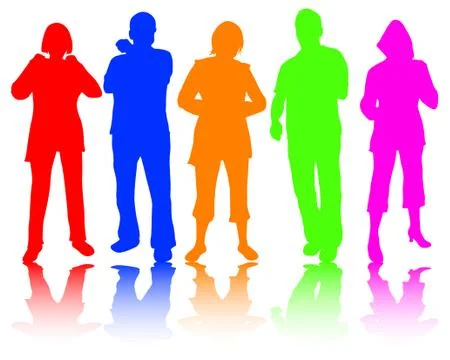 People silhouettes Stock Illustration