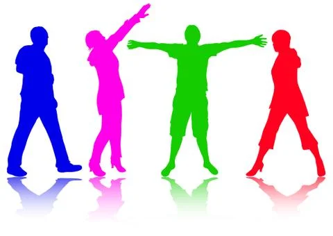 People silhouettes Stock Illustration