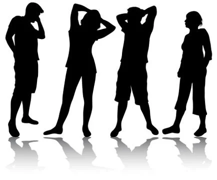 People silhouettes Illustrazione stock