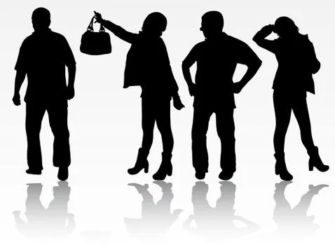 People silhouettes Stock Illustration