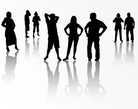 People silhouettes Stock Illustration