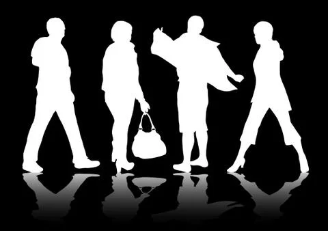 People silhouettes Stock Illustration