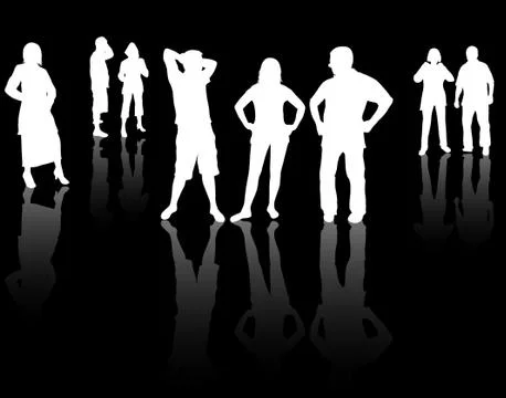 People silhouettes Stock Illustration