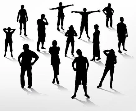 People silhouettes Stock Illustration