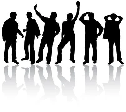 People silhouettes Stock Illustration