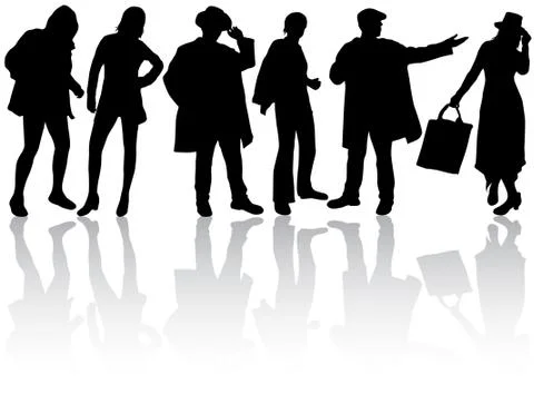 People silhouettes Stock Illustration