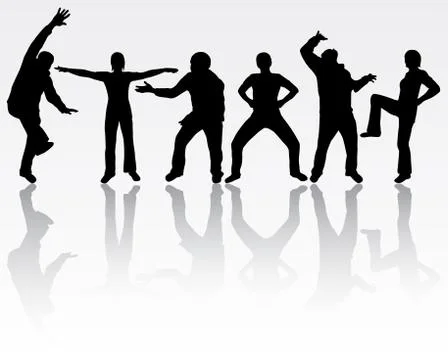 People silhouettes Stock Illustration