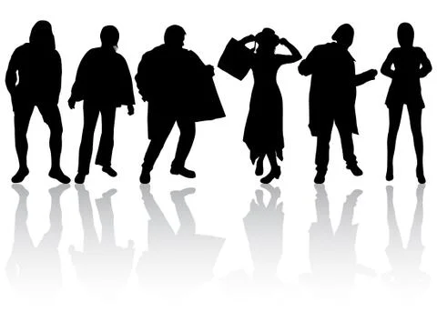 People silhouettes Stock Illustration