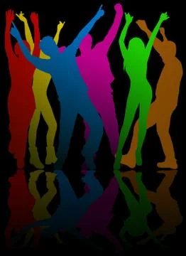 People silhouettes Stock Illustration