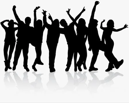 People silhouettes Illustrazione stock