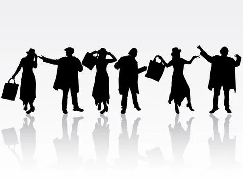People silhouettes Illustrazione stock
