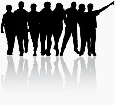 People silhouettes Stock Illustration