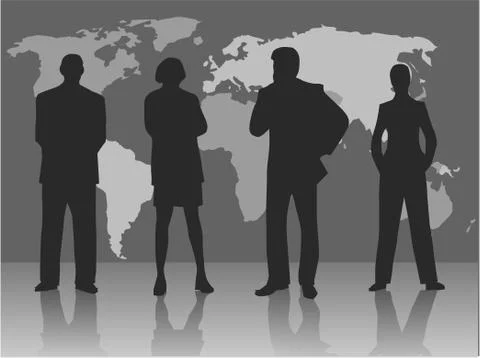 People silhouettes Stock Illustration