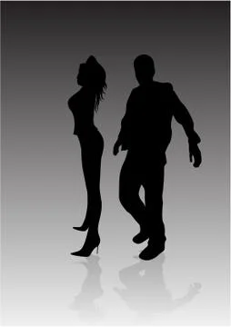 People silhouettes Stock Illustration