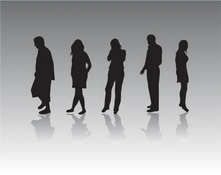 People silhouettes Stock Illustration