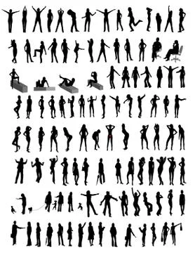 People silhouettes Stock Illustration