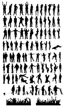 People silhouettes Stock Illustration