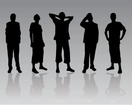 People silhouettes Stock Illustration