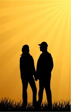 People silhouettes Stock Illustration