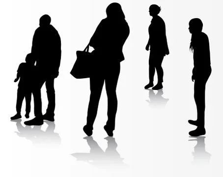 People silhouettes Stock Illustration