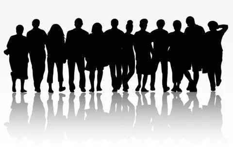 People silhouettes Stock Illustration