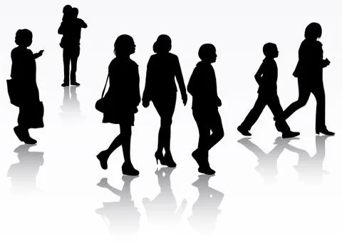 People silhouettes Illustrazione stock