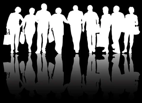 People silhouettes Stock Illustration