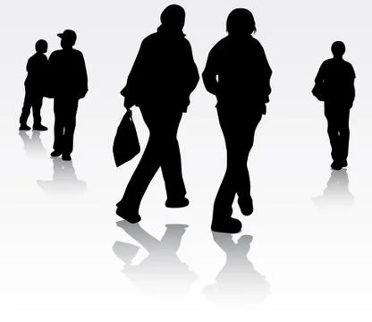 People silhouettes Stock Illustration